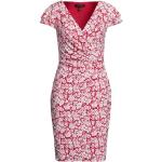 Vestidos rojos de poliester de manga corta manga corta con escote V floreados Ralph Lauren Lauren con motivo de flores talla XS para mujer 