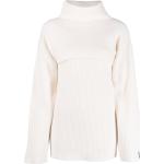 Jerséis blancos de lana de cuello alto con cuello alto de punto Calvin Klein para mujer 