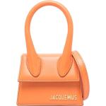 Bolsos naranja de piel de moda plegables con logo Jacquemus para mujer 