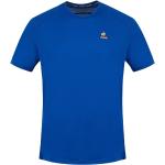 Camisetas deportivas azules de poliester rebajadas tallas grandes manga corta transpirables con logo Le Coq Sportif talla XXL para hombre 