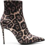 Botas grises de cuero de piel  rebajadas de punta puntiaguda leopardo LE SILLA talla 39,5 para mujer 