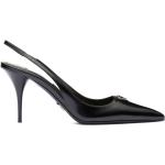 Zapatos negros de piel de tacón con tacón de 7 a 9cm con logo Prada talla 39,5 para mujer 