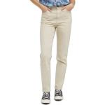 Jeans stretch beige ancho W33 Lee con tachuelas para mujer 