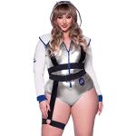 Leg Avenue Women's 3 Pc Galaxy Girl Astronaut Costume With Bodysuit, Belt, Hood, Multi, 3X/4X