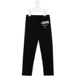 Pantalones leggings negros de algodón rebajados con logo MOSCHINO 4 años 