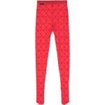 Pantalones pitillos rojos de sintético con logo Marine Serre talla M para mujer 
