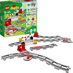 LEGO Duplo Vías Ferroviarias, Juego de Construcción para Niños y Niñas de Años o Más con Ladrillo de Acción Rojo, Accesorio para Sets de Trenes de Juguete 10882