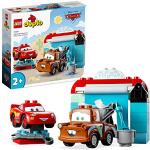 LEGO Duplo Disney y Pixar Cars Diversión en el Autolavado con Rayo Mcqueen y Mate, Personajes Película, Lavadero con 2 Coches de Juguete para Construir 10996