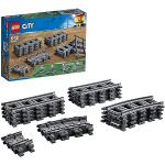 LEGO City Vías para Tren de Juguete, Accesorios Complementarios para Juegos de Construcción Ferroviarios, Detalle de Cumpleaños para Niños de Entre 5 y 12 Años 60205