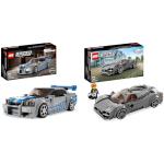 LEGO 76917 Speed Champions Nissan Skyline GT-R (R34) de 2 Fast 2 Furious & 76915 Speed Champions Pagani Utopia, Maqueta de Coche de Carreras para Construir