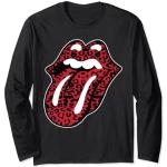 Camisetas negras de encaje de manga larga Rolling Stones manga larga leopardo talla S para mujer 