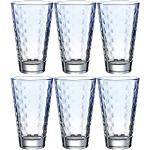 Vasos azules celeste de vidrio de agua de 300 ml aptos para lavavajillas en pack de 6 piezas 