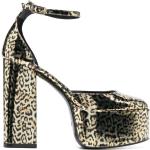 Sandalias marrones de charol de cuero rebajadas con tacón cuadrado con tacón más de 9cm leopardo Paris Texas talla 39 para mujer 