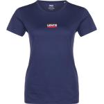 Camisetas azules de algodón de algodón  rebajadas LEVI´S The Perfect talla XS para mujer 