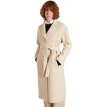Abrigos beige de poliester de invierno rebajados con cinturón talla L para mujer 