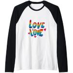 LGBTQ+Rainbow Love is Love Pride Month Celebrando Camiseta Manga Raglan