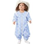 Lictin Saco de dormir para bebés con mangas extraíbles para bebés Niños de 1-3 años de 75 a 95 cm 2.0 TOG motivo de cielo azul y nubes blancas 100% al algodón orgánico