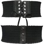 Cinturones elásticos negros de sintético vintage talla L para mujer 
