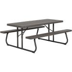 Lifetime Ultra-resistant Folding Table With Benches 183x76x74 Cm Uv100 Negro