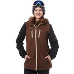 Chaquetas marrones de pelo de esquí con capucha Light talla XS para mujer 