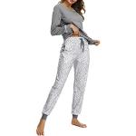 Pantalones grises con pijama rebajados de invierno talla XL para mujer 