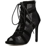Zapatillas negras de goma con cordones para fiesta con cordones talla 38 para mujer 