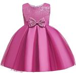 Vestidos rosas de poliester de fiesta infantiles formales floreados con lentejuelas 6 años para niña 