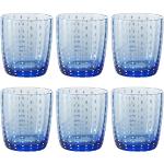 Vasos azules celeste de vidrio de agua de 350 ml en pack de 6 piezas 