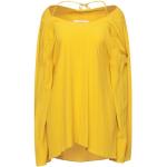 Tops amarillos de seda manga larga con cuello redondo LIVIANA CONTI con lazo talla M para mujer 