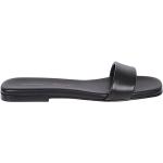 Sandalias negras de cuero rebajadas de verano con tacón hasta 3cm LIVIANA CONTI talla 38 para mujer 