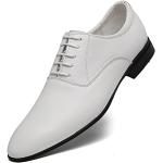 Zapatos blancos de goma con cordones con cordones de punta redonda formales talla 47 para hombre 