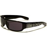 Locs gafas de sol envolventes envolventes hype hipster urbano moda ciudad vestido rap raper poker motorista mujeres hombres 8LOC9003-BDNA, Ramas negras