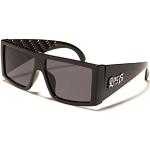 Locs gafas de sol hype hipster urbano moda ciudad vestido rap rapero poker mujeres hombres 8LOC91160BK, Montura negra brillante con lentes grises, Talla única
