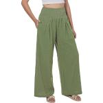 Pantalones verdes de mezcla de algodón con pijama de verano petite hippie talla M para mujer 