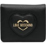 Billetera negras de piel plegables con logo MOSCHINO Love Moschino para mujer 
