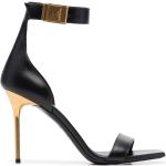 Zapatos negros de piel de tacón de verano con tacón más de 9cm con logo BALMAIN talla 39 para mujer 