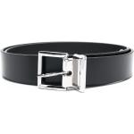 Cinturones negros de piel con hebilla  rebajados largo 75 con logo Calvin Klein para mujer 
