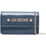 Bandoleras azules de poliuretano de piel  rebajadas plegables con logo MOSCHINO Love Moschino para mujer 