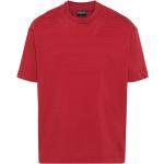 Camisetas rojas de algodón de cuello redondo manga corta con cuello redondo con logo Armani Emporio Armani para hombre 