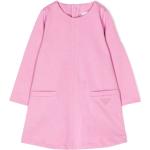 Vestidos infantiles rosa pastel de algodón rebajados informales con logo Armani Emporio Armani 