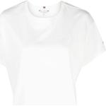 Camisetas blancas de algodón de manga corta rebajadas manga corta con cuello redondo con logo Tommy Hilfiger Sport para mujer 