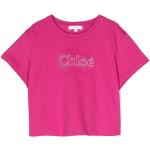 Camisetas rosas de algodón de algodón infantiles con logo con tachuelas 