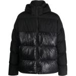 Abrigos negros de poliester con capucha  manga larga con cuello alto con logo adidas talla XL de materiales sostenibles para hombre 