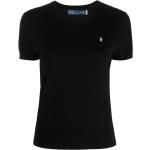 Camisetas negras de algodón de algodón  con logo Ralph Lauren Polo Ralph Lauren para mujer 