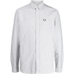 Camisas grises de algodón de manga larga rebajadas manga larga marineras con logo Fred Perry para hombre 