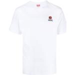 Camisetas blancas de poliester de manga corta manga corta con cuello redondo con logo KENZO Logo para hombre 