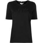 Camisetas negras de algodón de manga corta rebajadas manga corta con cuello redondo con logo Tommy Hilfiger Sport talla M para mujer 