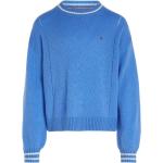 Jerséis azules de lana de punto infantiles con logo Tommy Hilfiger Sport 