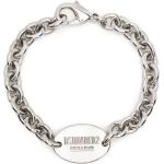 logo-engraved chain-link ID bracelet
