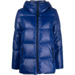 Abrigos azules de poliester con capucha  rebajados manga larga con logo Tommy Hilfiger Sport para mujer 